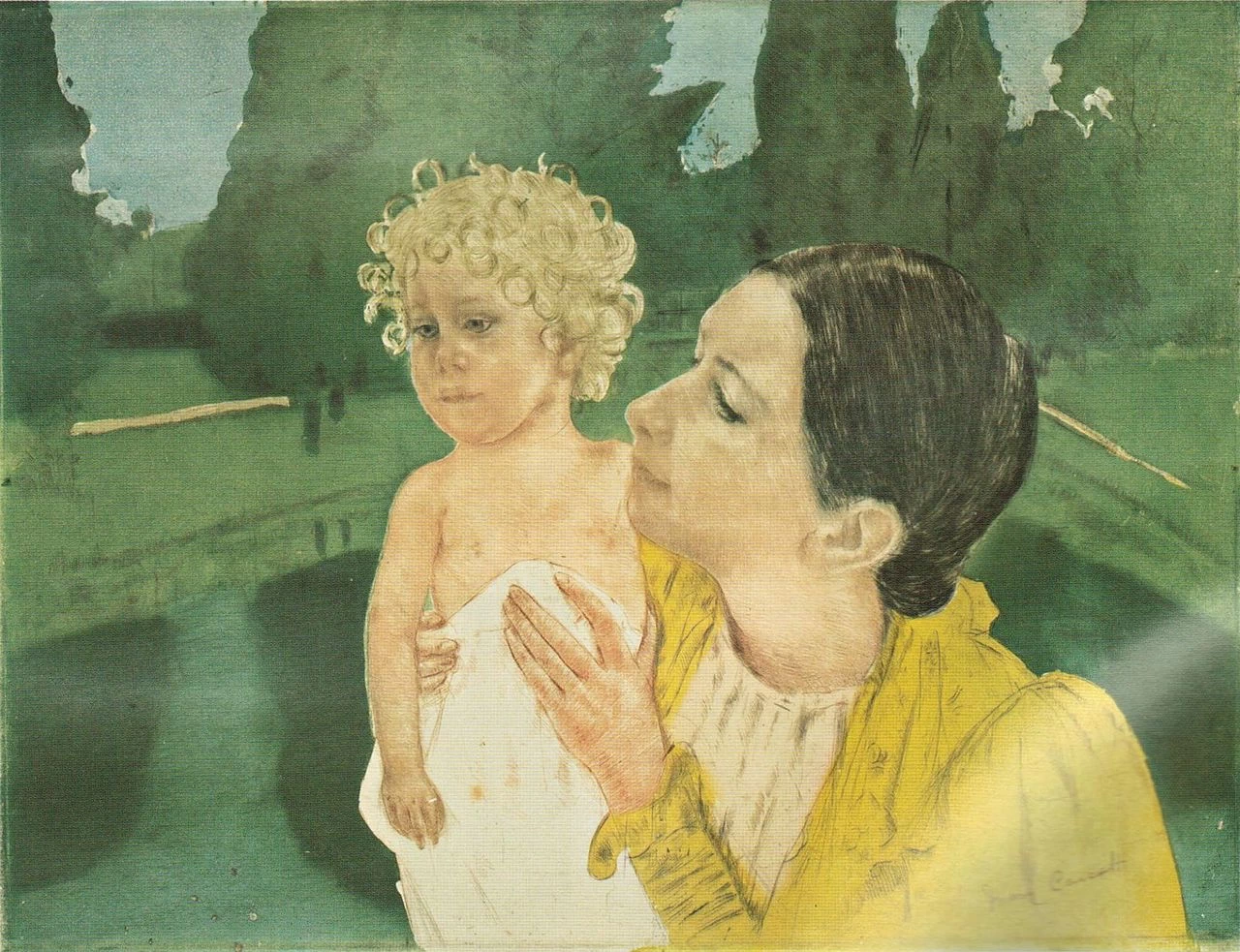 Mary Cassatt - 163, Presso lo stagno, 1898, Honolulu Museum of Art